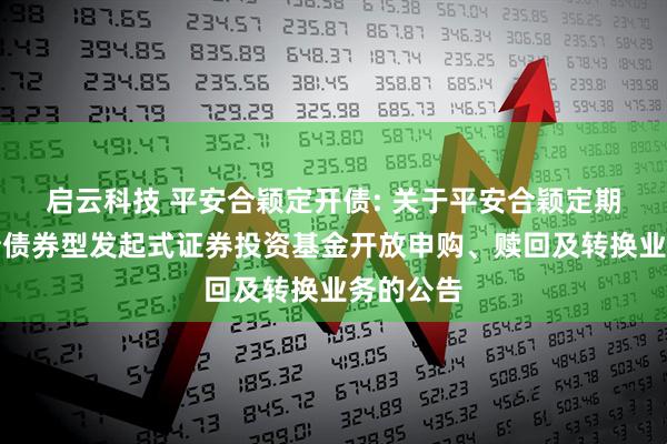 启云科技 平安合颖定开债: 关于平安合颖定期开放纯债债券型发起式证券投资基金开放申购、赎回及转换业务的公告